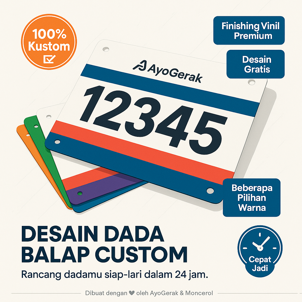 Nomor Dada Lari Marathon & Fun Run Anti Air – Kertas Sintetik Tahan Sobek