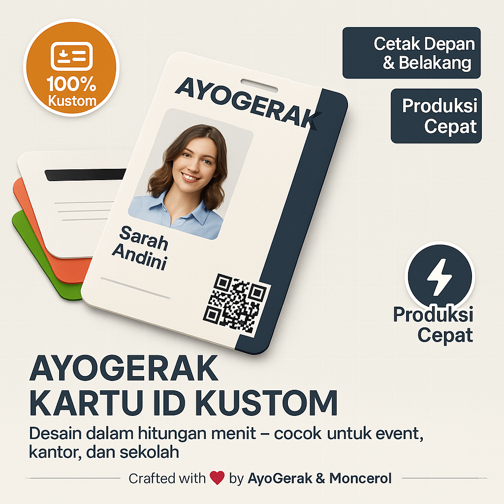 CETAK ID CARD PVC PREMIUM – Full Color, Glossy/Doff, Tahan Lama hingga 4 Tahun